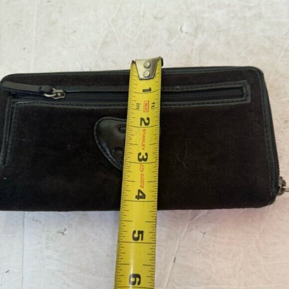 Juicy Couture Y2K Velour Leather Zippy Zip Around Wallet Embroidered Logo Clutch - Picture 16 of 16